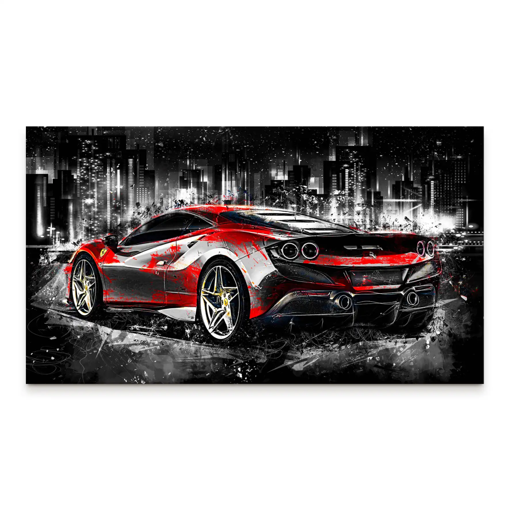 Ferrari F8 Abstrakt Style Leinwand Bild INGALERIE