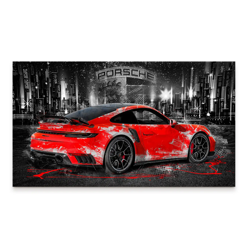 Porsche 911 Turbo Abstrakt Style Leinwand Bild INGALERIE