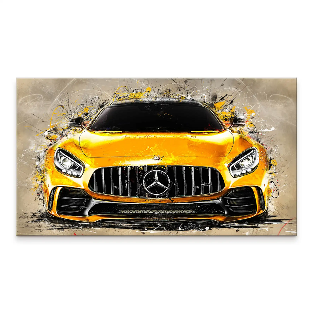 Mercedes AMG GT Retro Style Style Leinwand Bild INGALERIE