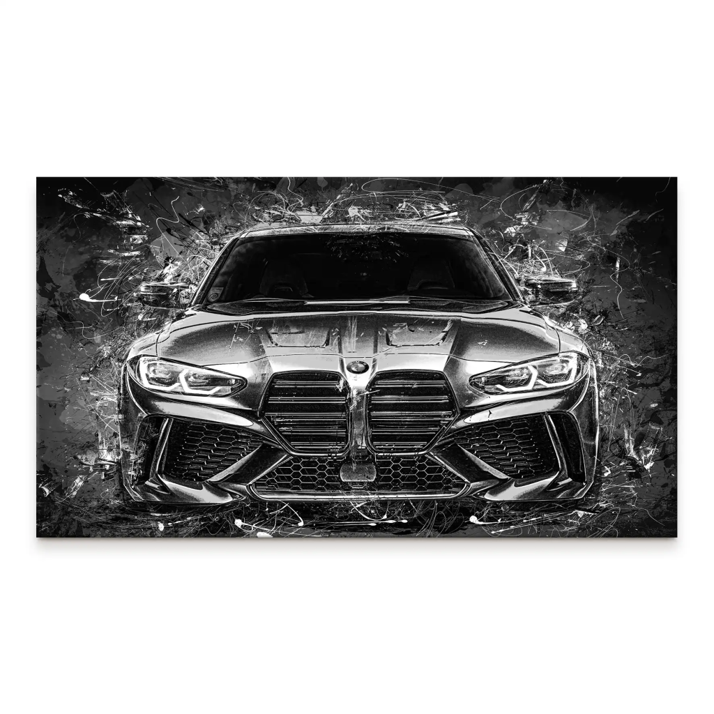 BMW M4 Abstrakt Black Style Leinwand Bild INGALERIE