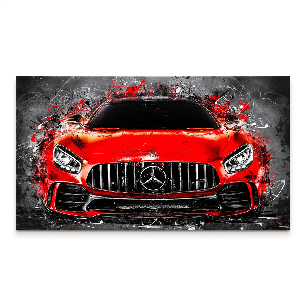 Mercedes AMG GT Abstrakt Rot Leinwand Bild INGALERIE