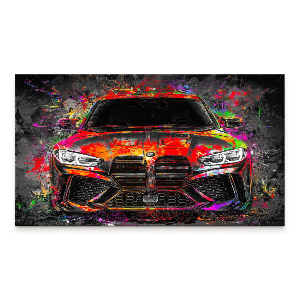 BMW M4 Pop Art Style Leinwand Bild INGALERIE