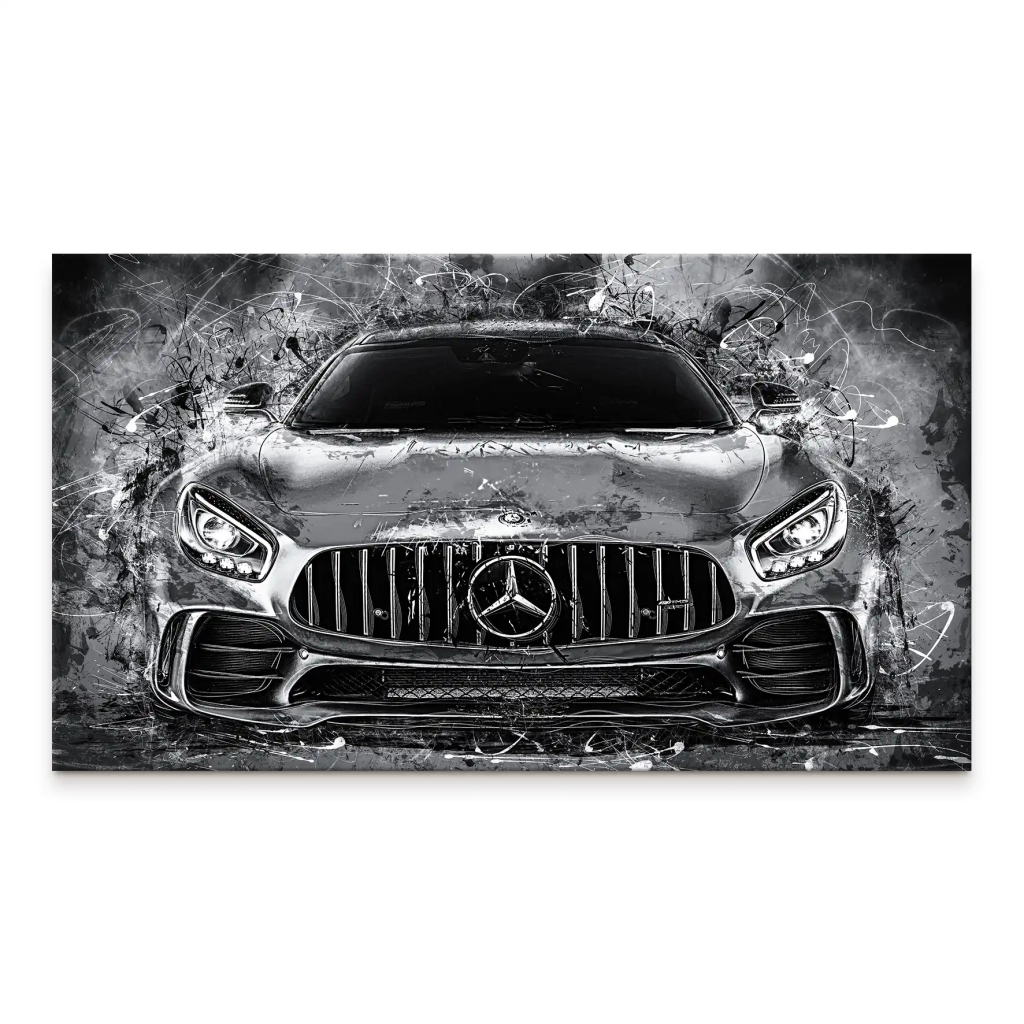 Mercedes AMG GT Silver Style Leinwand Bild INGALERIE