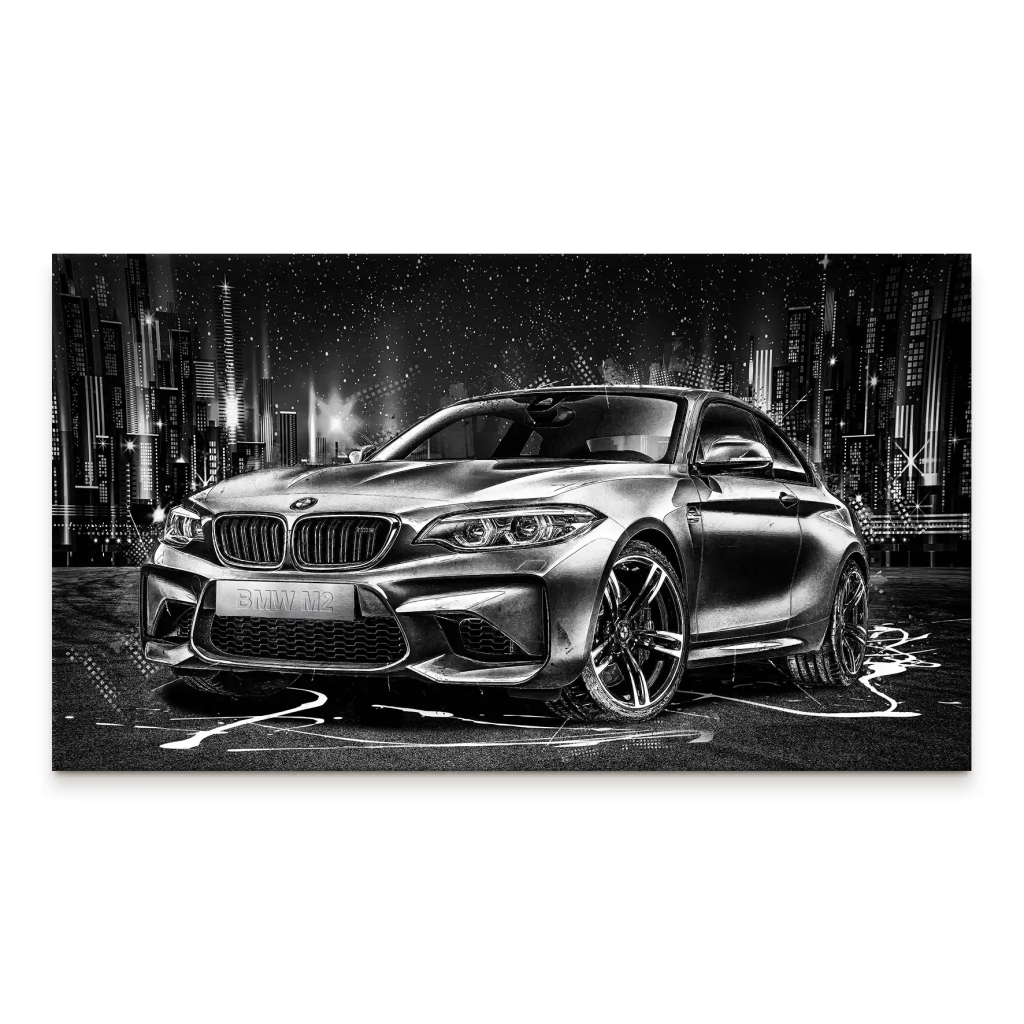 BMW M2 Black Style Leinwand Bild INGALERIE