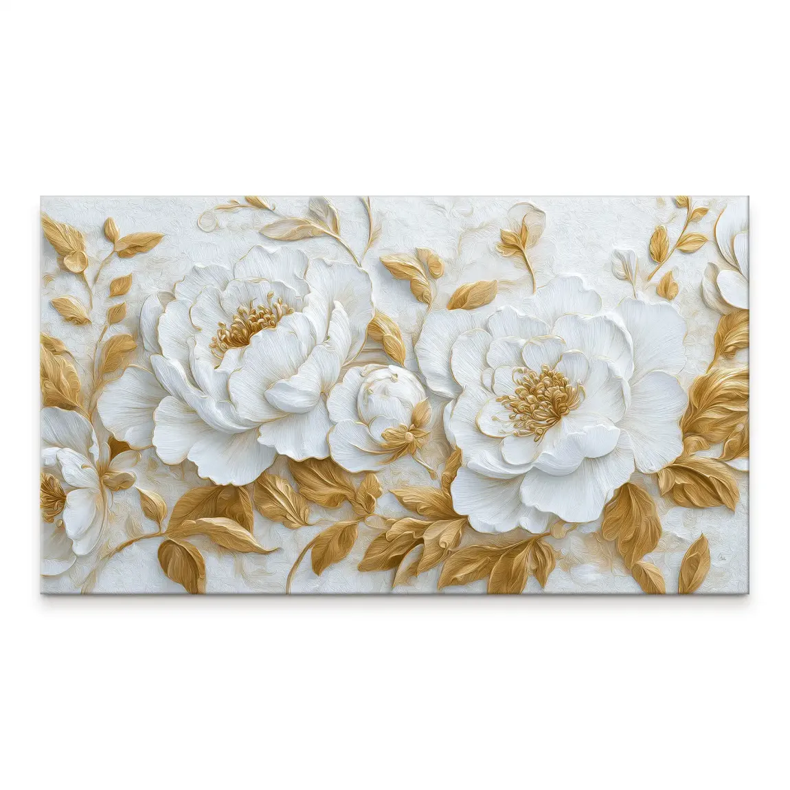 White Gold Rose Art Leinwand Bild