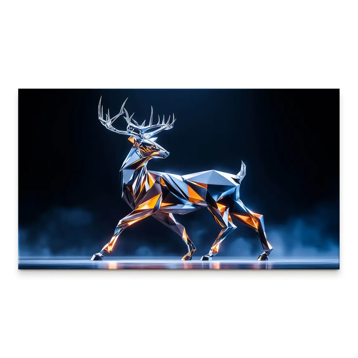 Kristall Hirsch Leinwand Bild