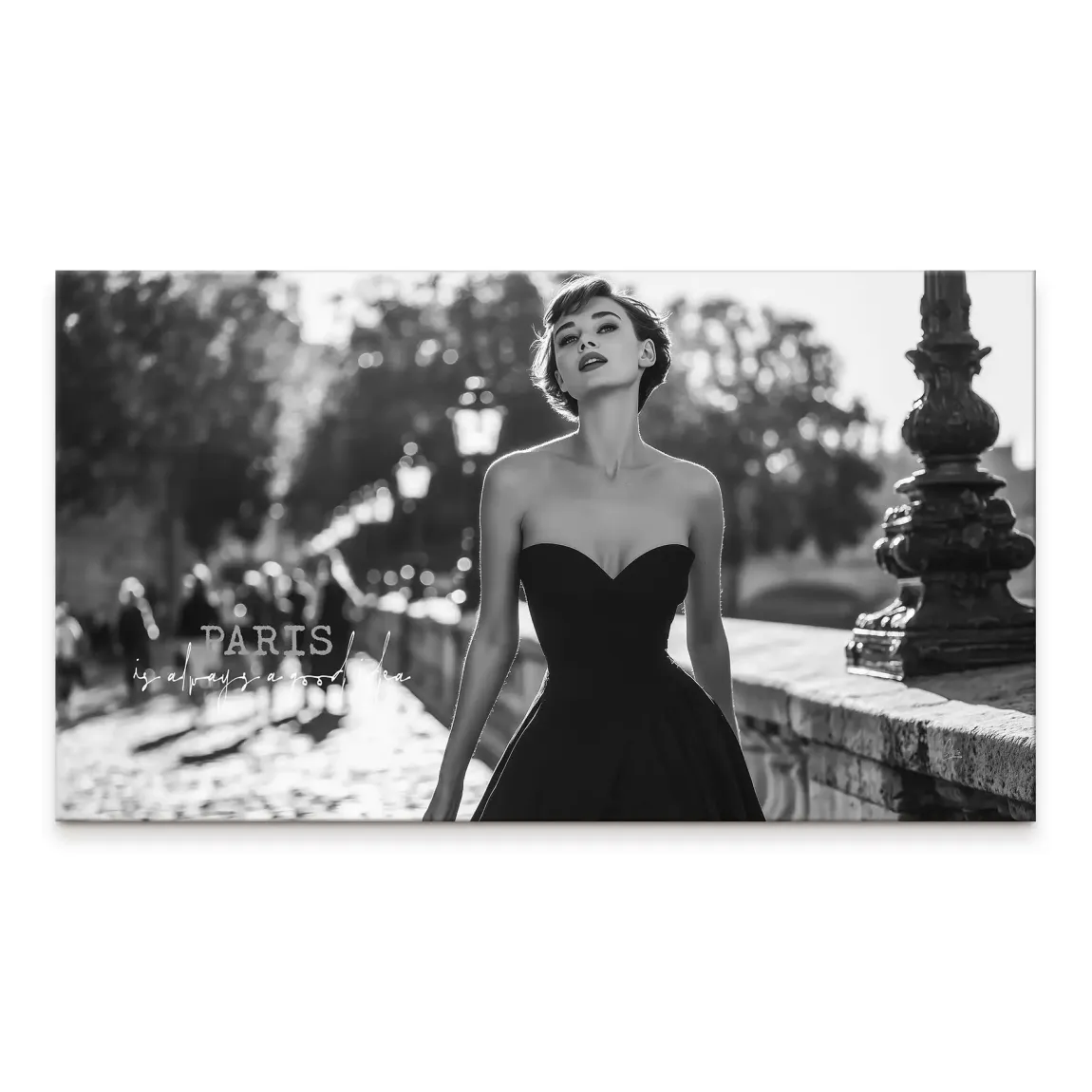 Audrey walk in Paris Leinwand Bild