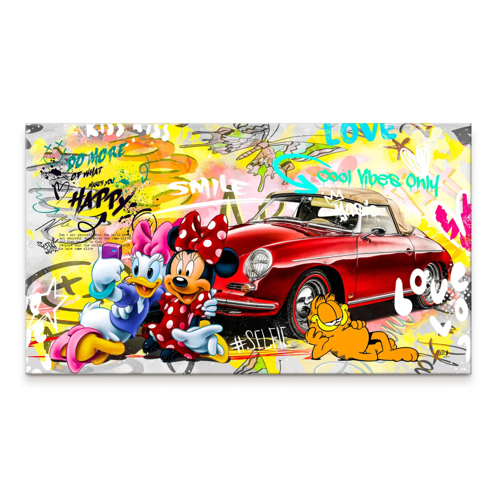 Minnie Speedster 356 Pop Art Style Leinwand Bild INGALERIE