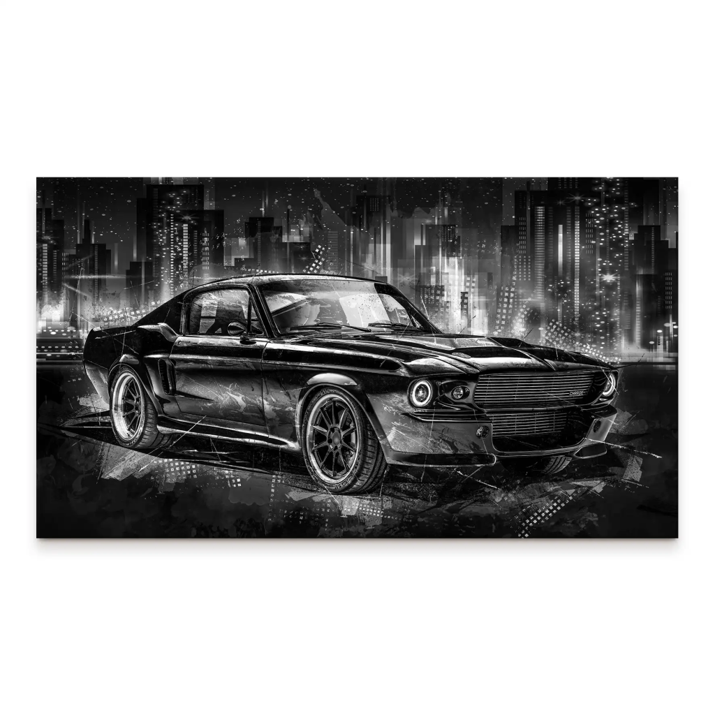 Ford Mustang Retro City Leinwand Bild INGALERIE