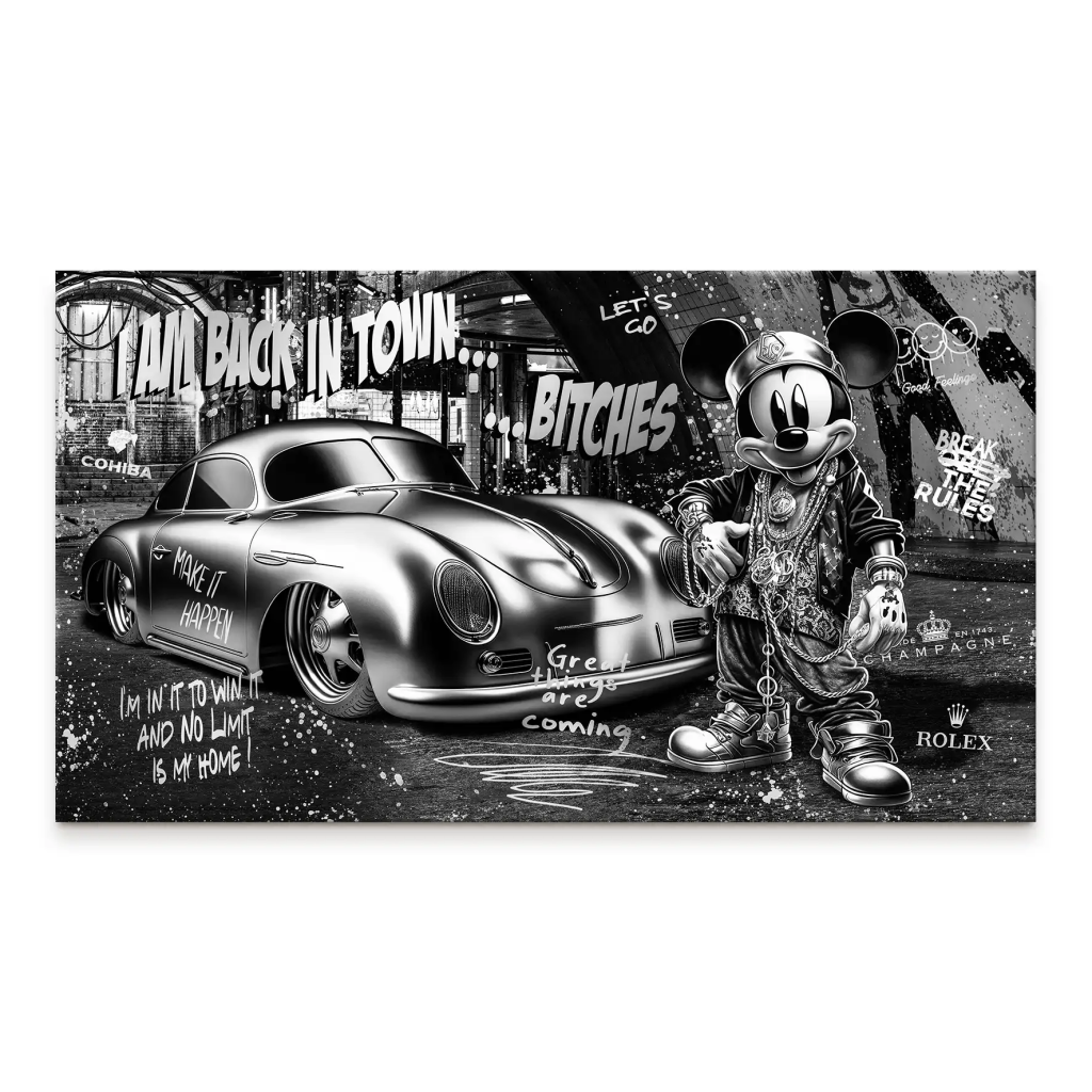 Micky Speedster 356 Pop Art Style Leinwand Bild INGALERIE