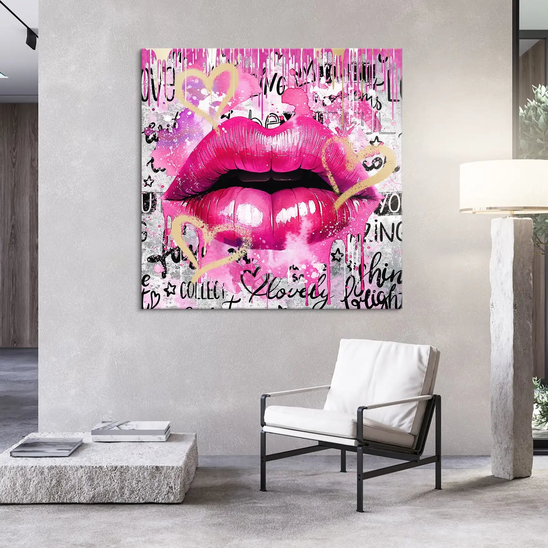 Sweet Lips Pink Style Leinwand Bild INGALERIE