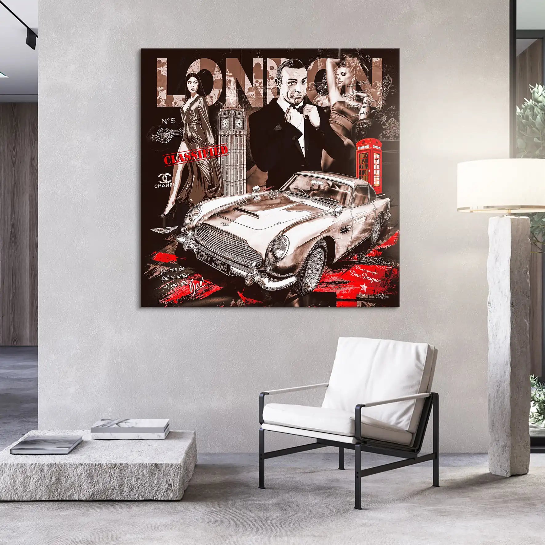 James Bond Vintage Connery Style Leinwand Bild INGALERIE