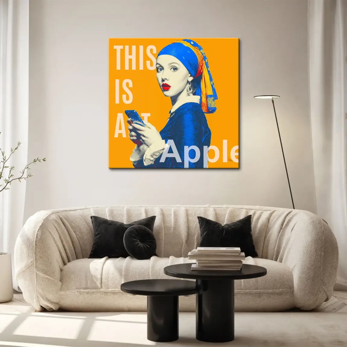 Perlenmädchen Pop Art Leinwand Bild