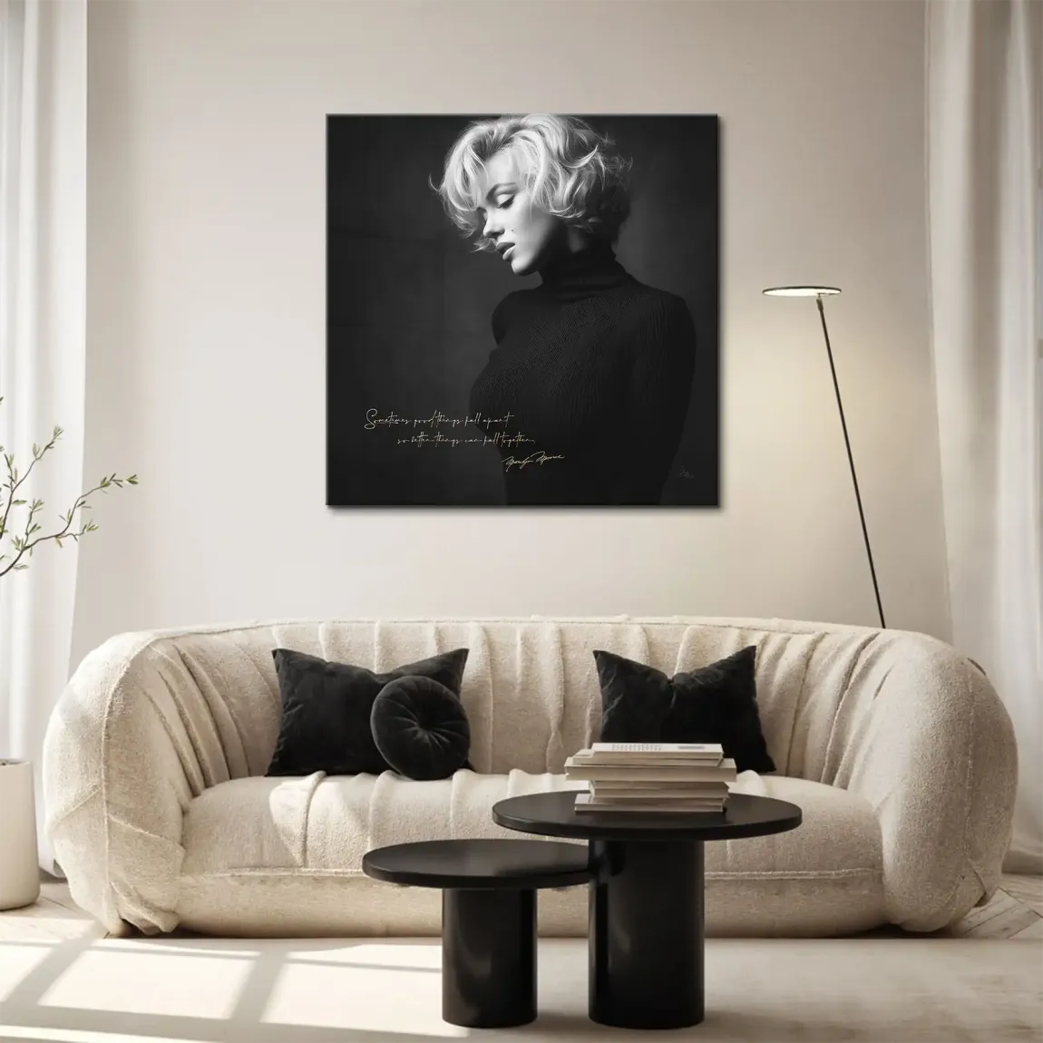 Marilyn Monroe Zitat Leinwand Bild