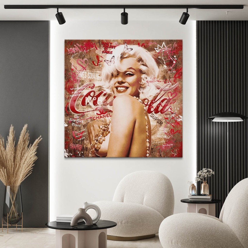 Marilyn Monroe Graffiti Retro Style Leinwand Bild INGALERIE