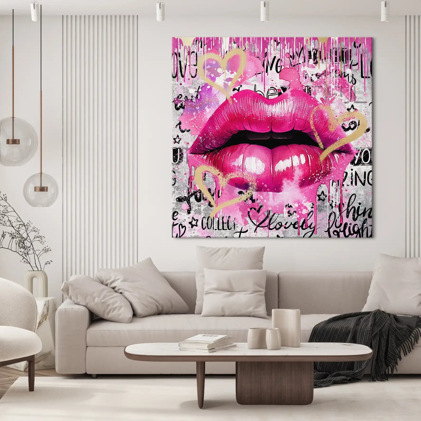 Sweet Lips Pink Style Leinwand Bild INGALERIE