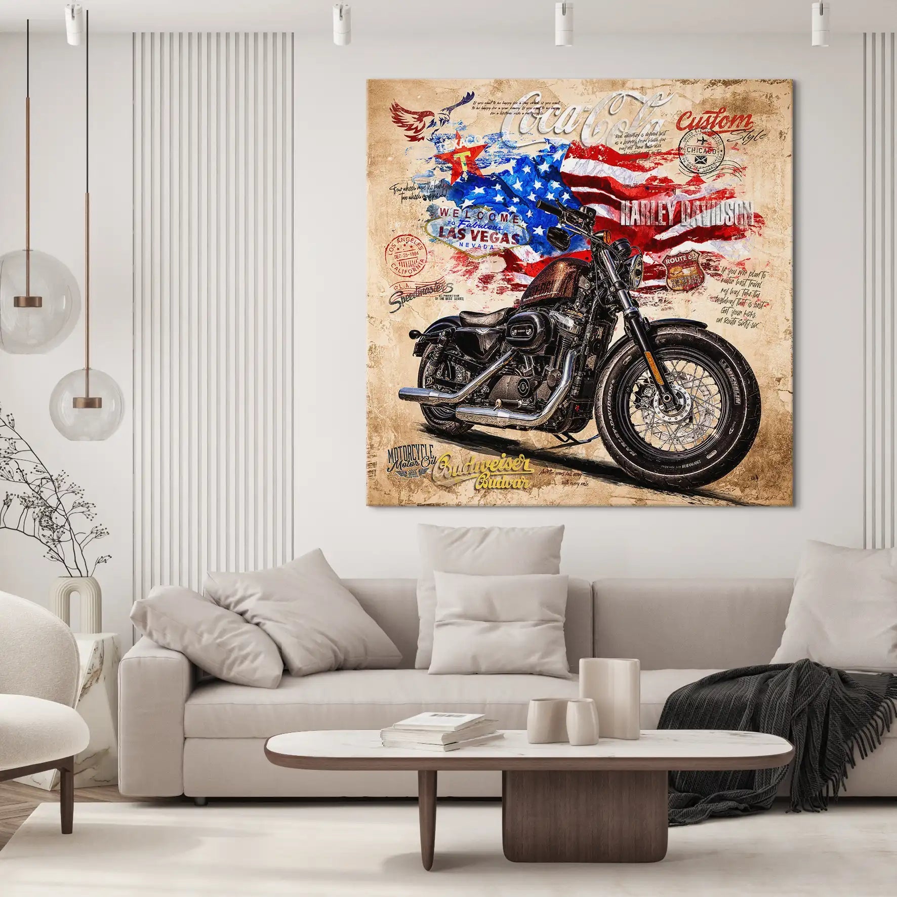 Harley Custom Pop Art Nr.3 Leinwand Bild INGALERIE