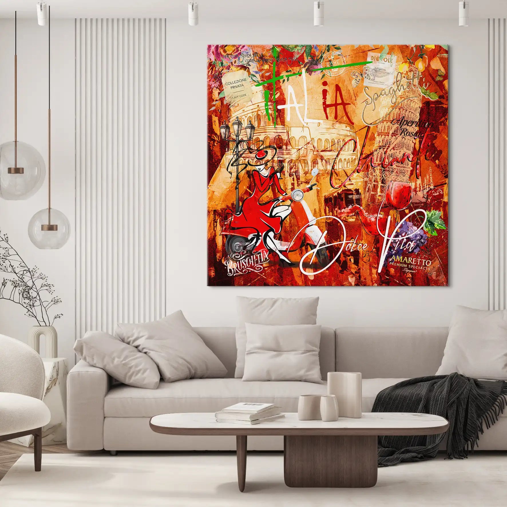 Italien Dolce Vita Pop Art Leinwand Bild INGALERIE