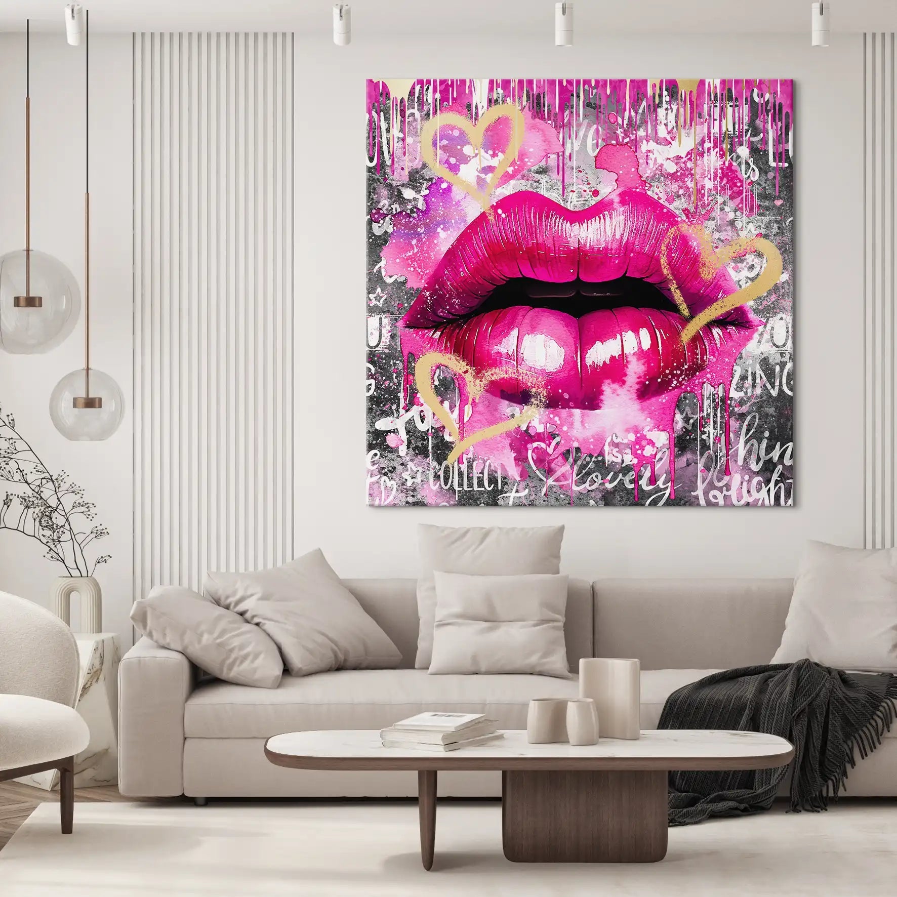 Sweet Lips Dark Style Leinwand Bild INGALERIE