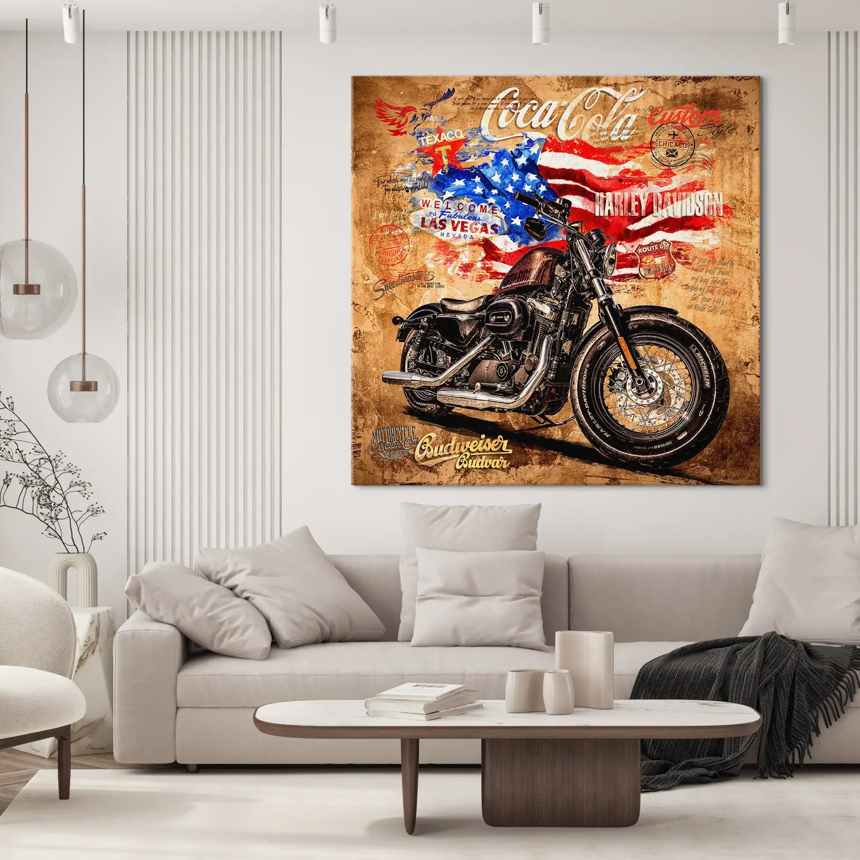 Harley Custom Pop Art Nr.2 Leinwand Bild INGALERIE