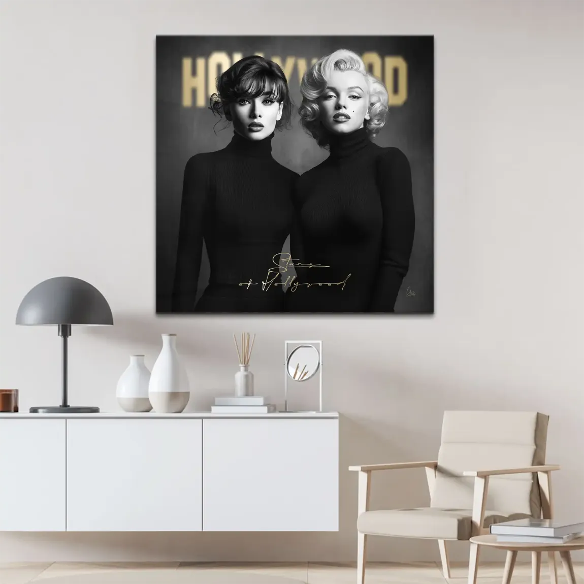 Audrey & Marilyn Hollywood Leinwand Bild