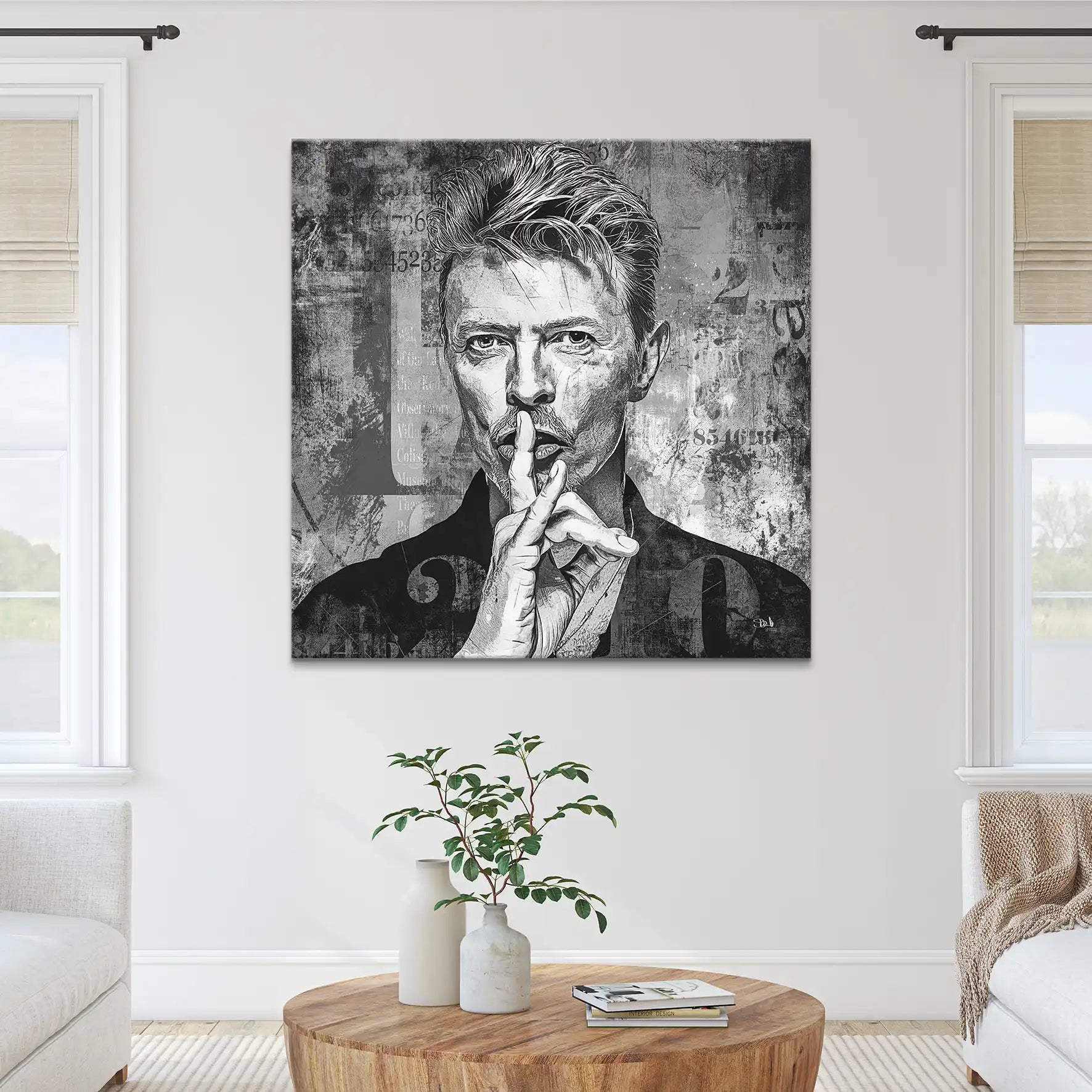 David Bowie Abstrakt Black Style Leinwand Bild INGALERIE