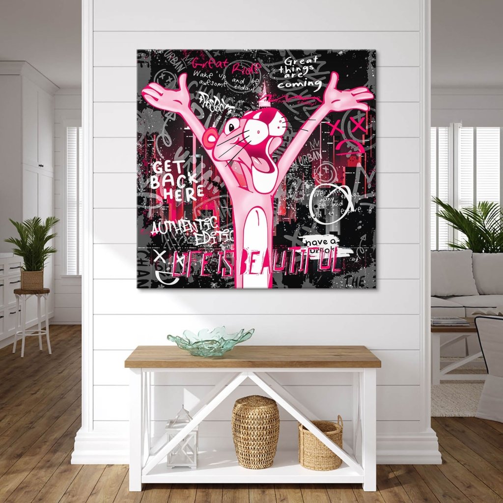 Pink Panther Pop Art Leinwand Bild INGALERIE