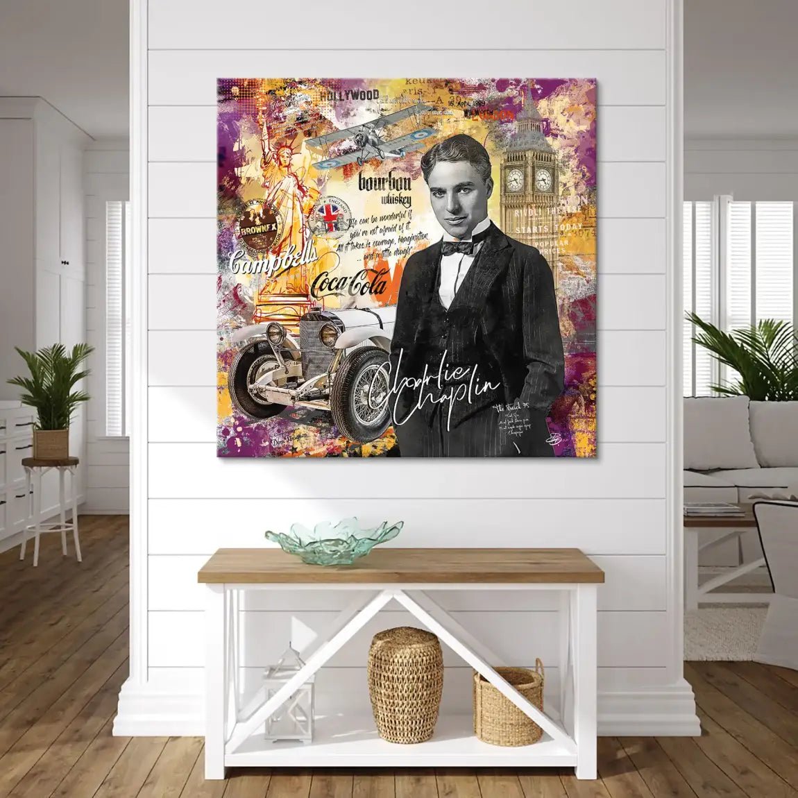 Charlie Chaplin Pop Art Style Leinwand Bild INGALERIE