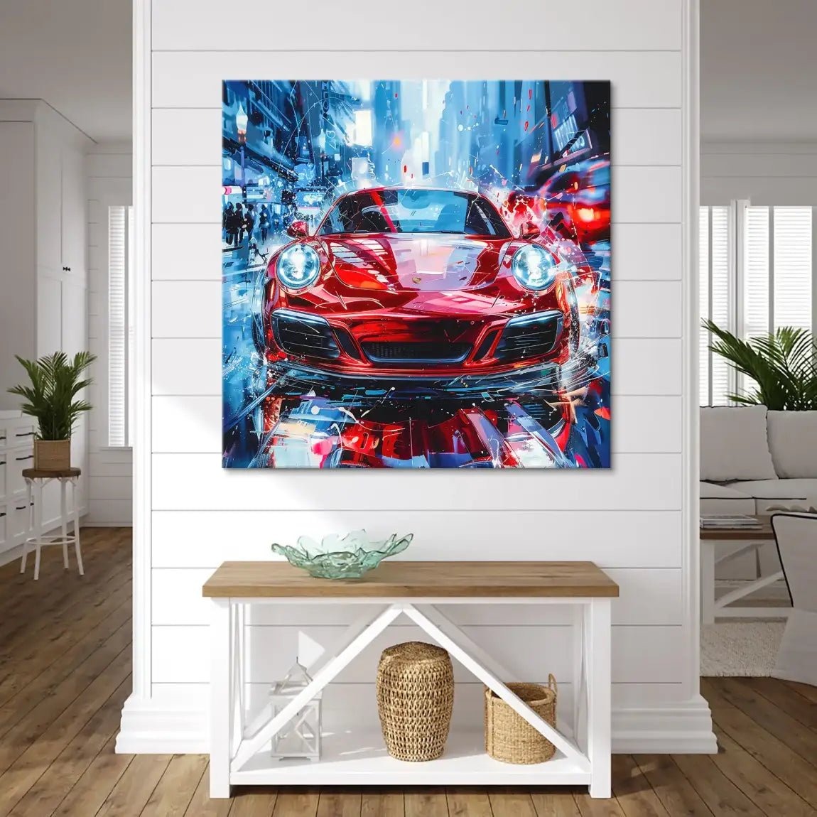 Porsche 911 Abstrakt Rot Leinwand Bild INGALERIE