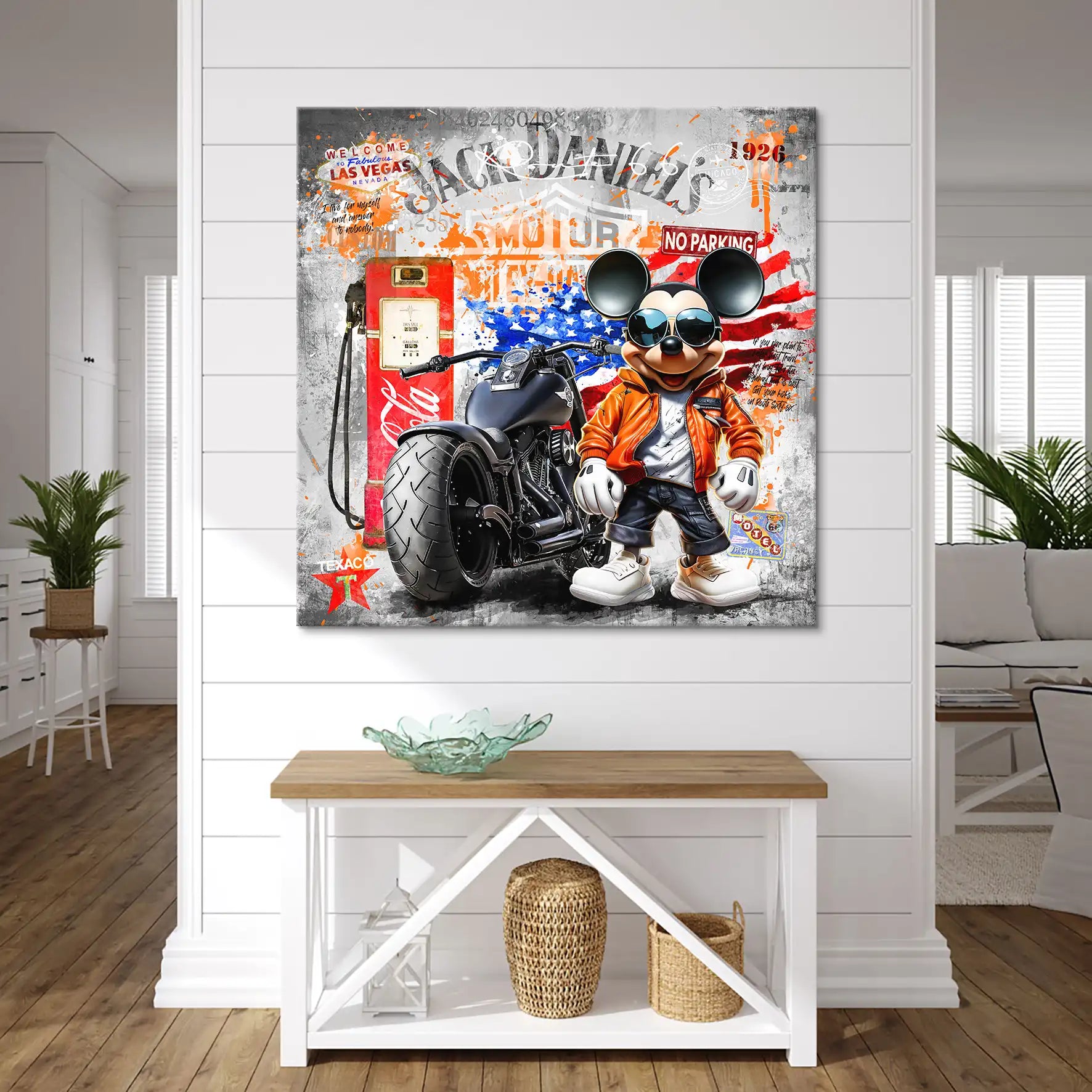 Harley Micky Maus Pop Art Leinwand Bild INGALERIE