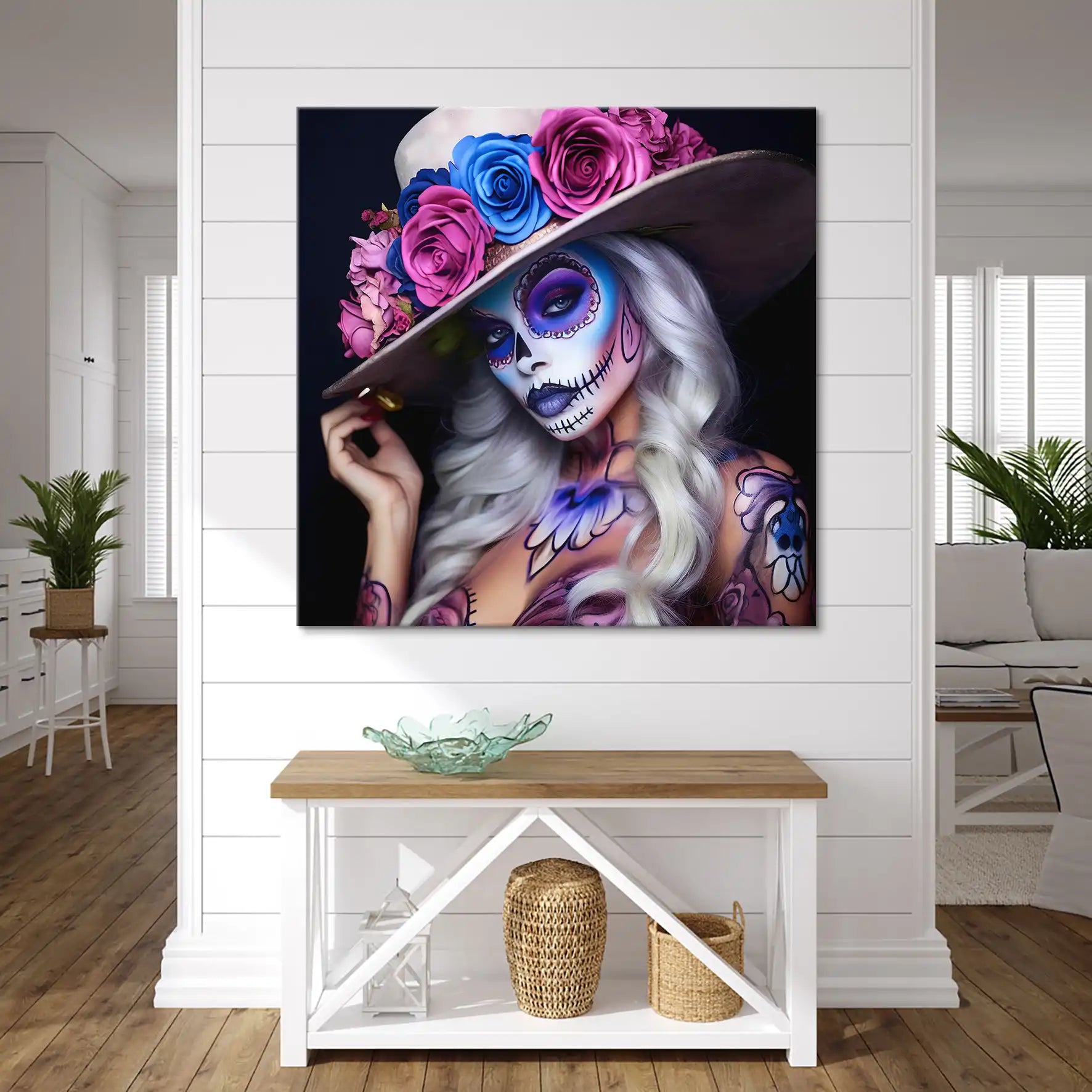 La Catrina Color Style Leinwand Bild INGALERIE