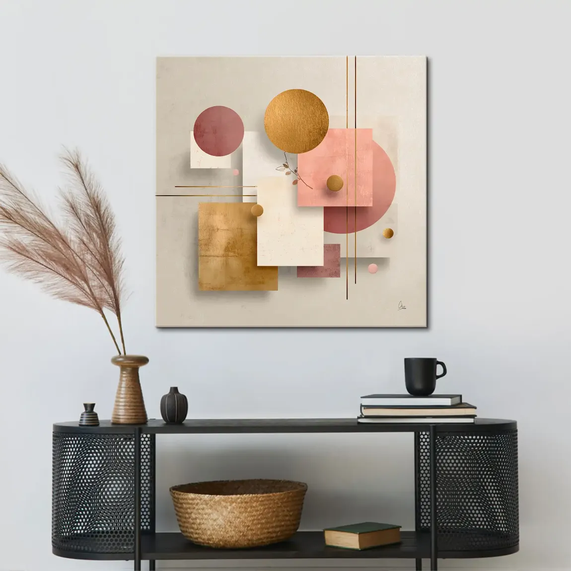 Golden Geometry Leinwand Bild