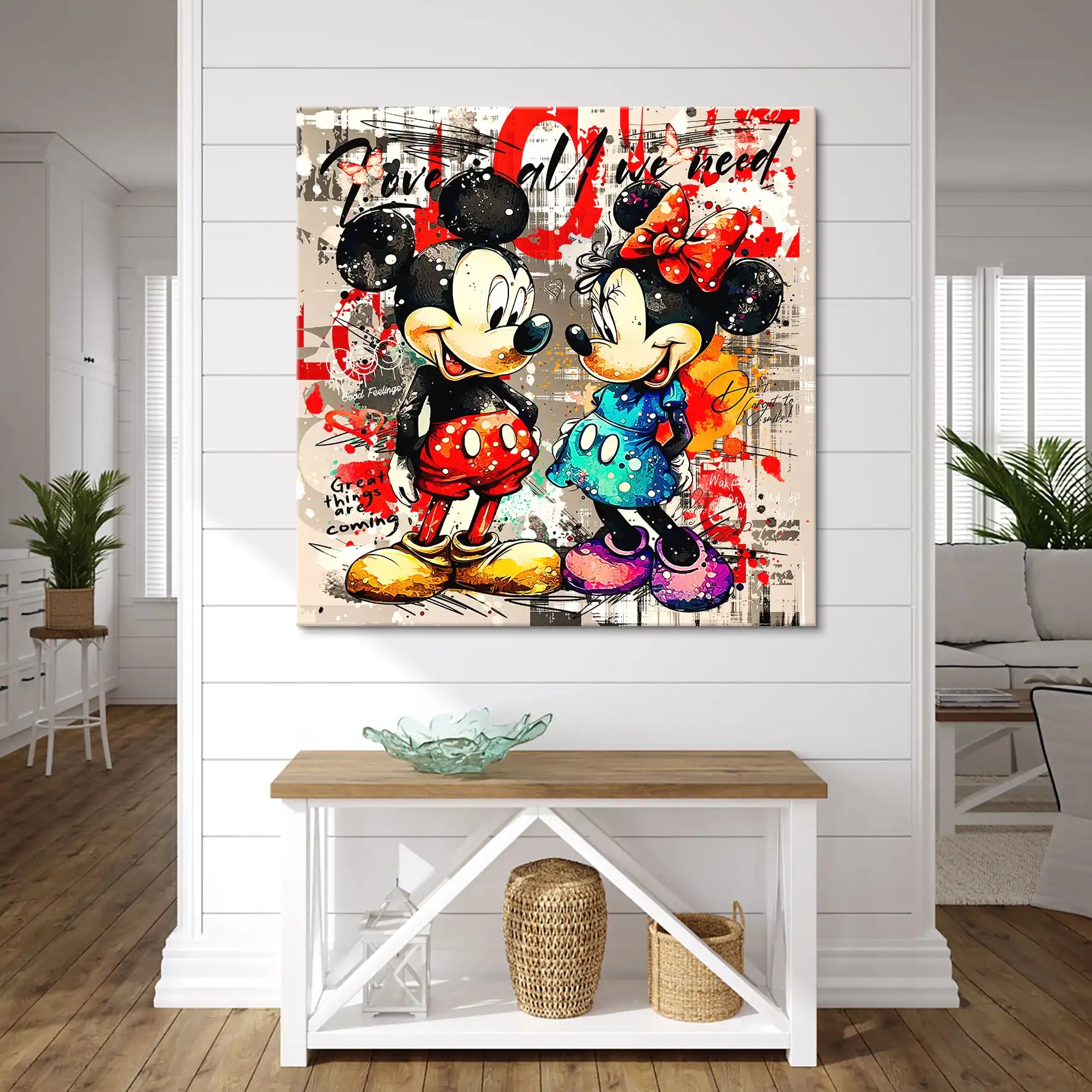 Micky Minnie Love Retro Leinwand Bild INGALERIE