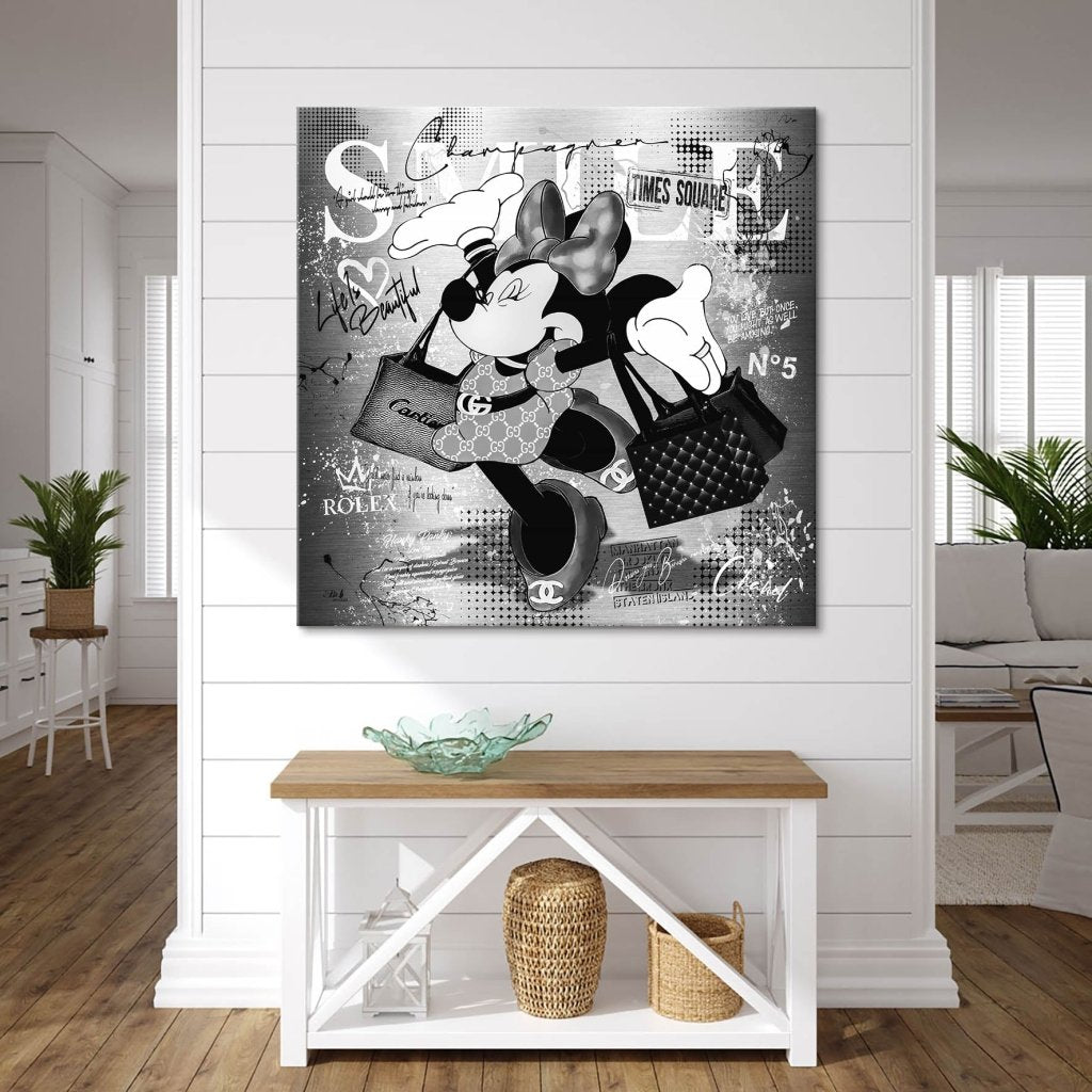 Minnie Smile Black Pop Art Leinwand Bild INGALERIE