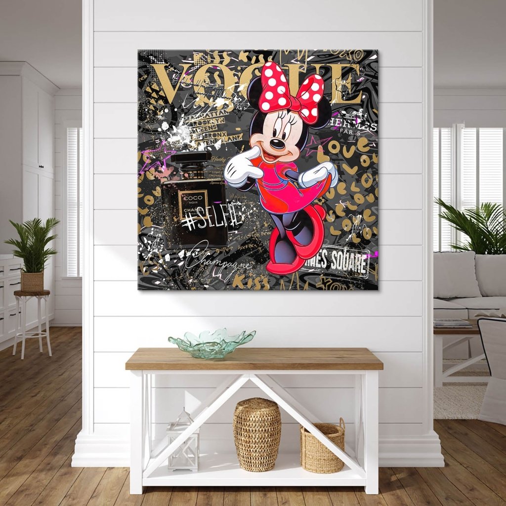 Minnie Vogue Gold Pop Art Leinwand Bild INGALERIE