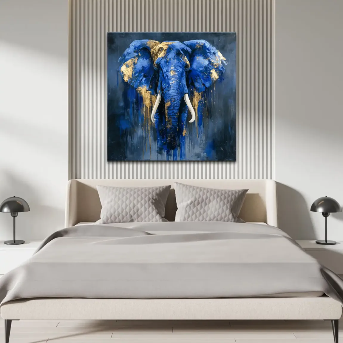 Blauer Elefant Abstrakt Leinwand Bild