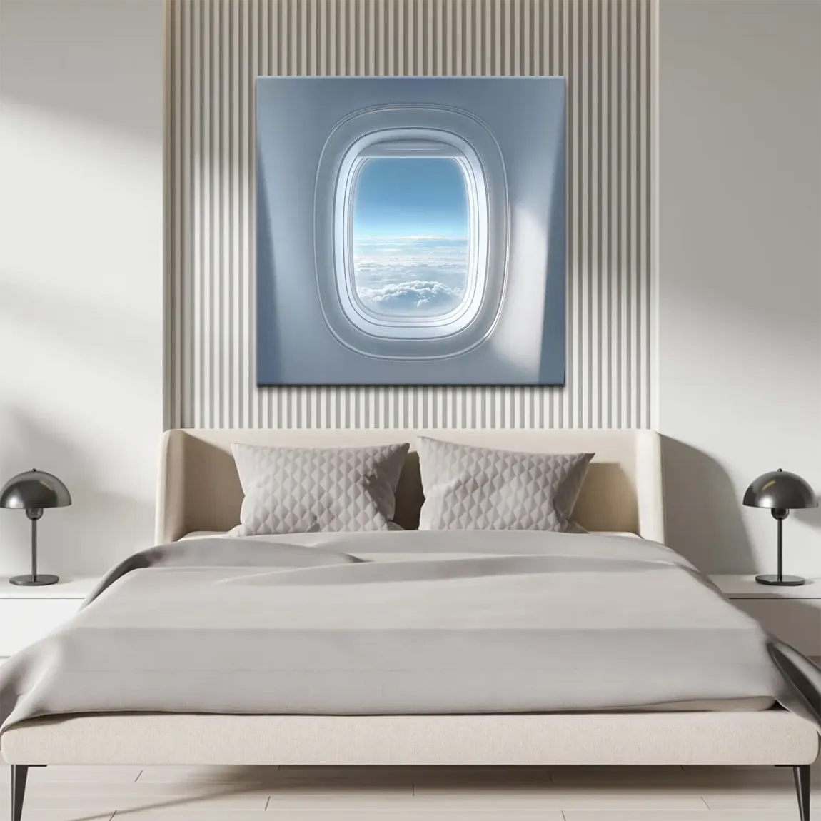 Flugzeugfenster Horizont Leinwand Bild