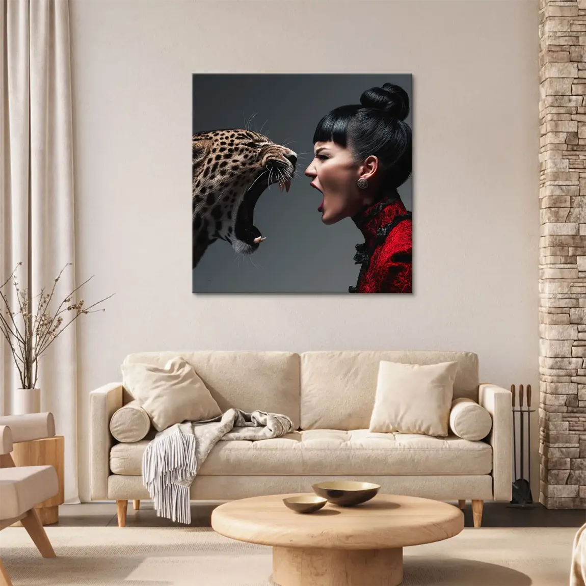Leopardin Diva Leinwand Bild