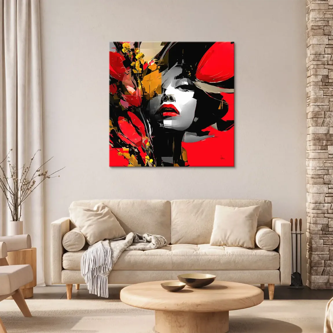 Rouge Abstrakt Leinwand Bild