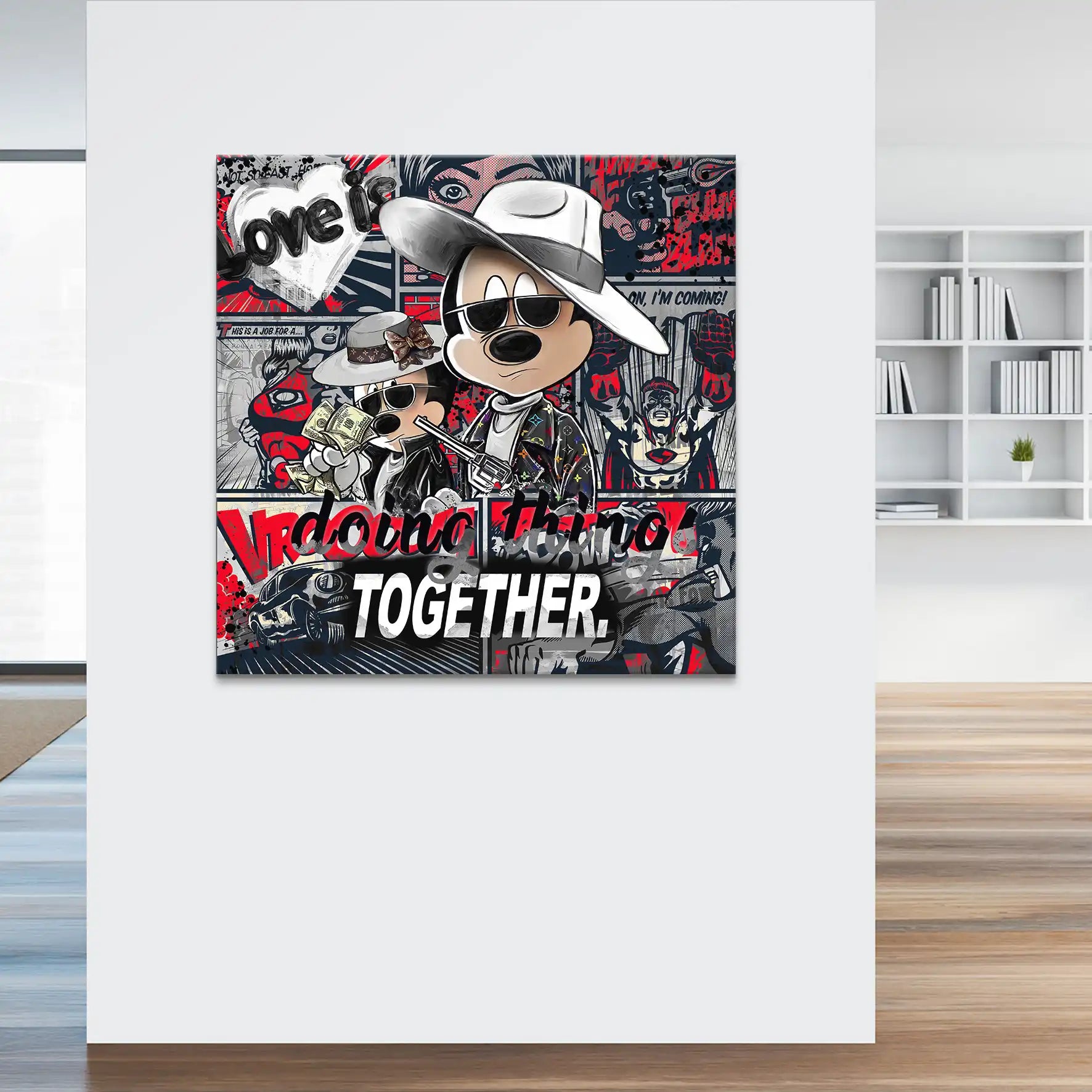 Micky & Minnie Gangster Style Leinwand Bild INGALERIE