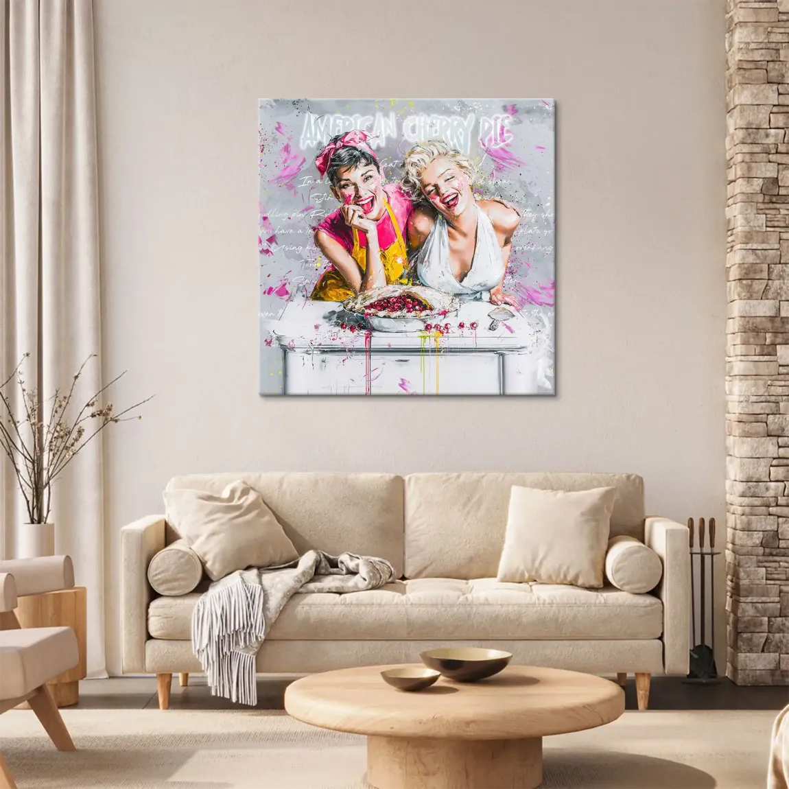 Audrey Marilyn Glam Leinwand Bild