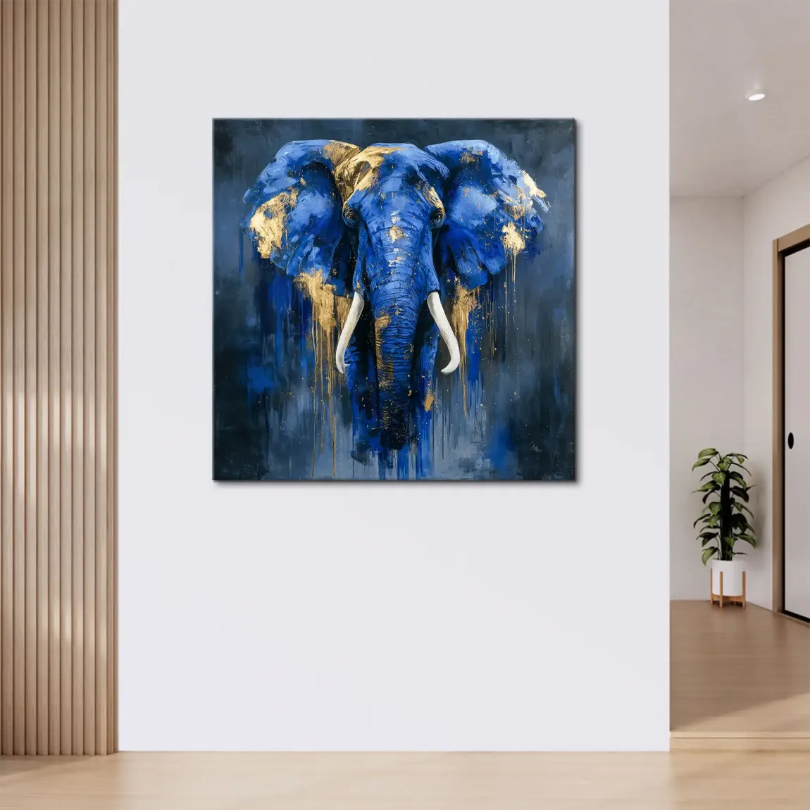 Blauer Elefant Abstrakt Leinwand Bild