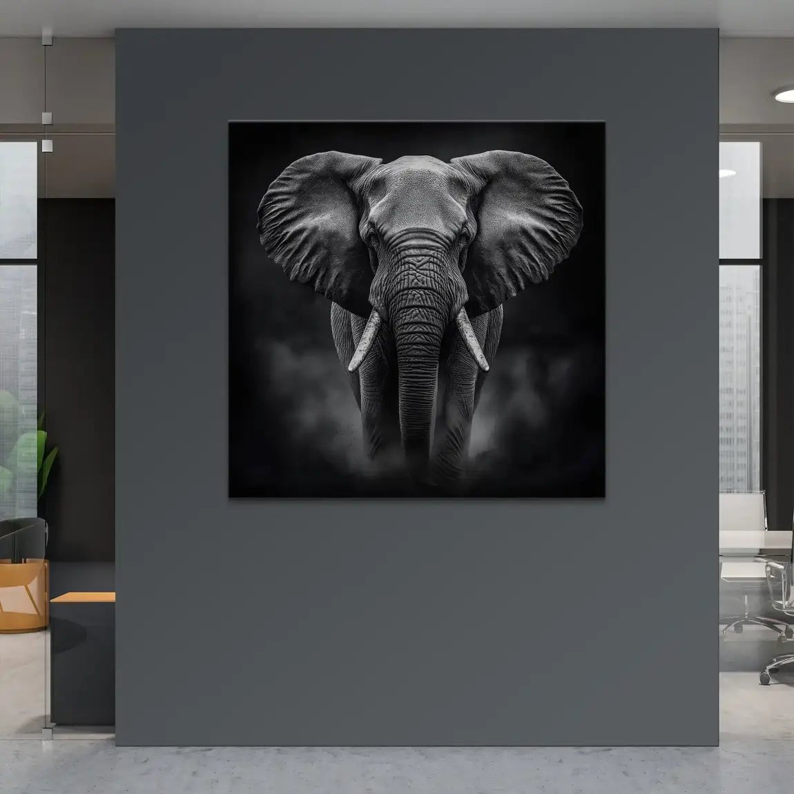 Elefant Black Style Leinwand Bild INGALERIE