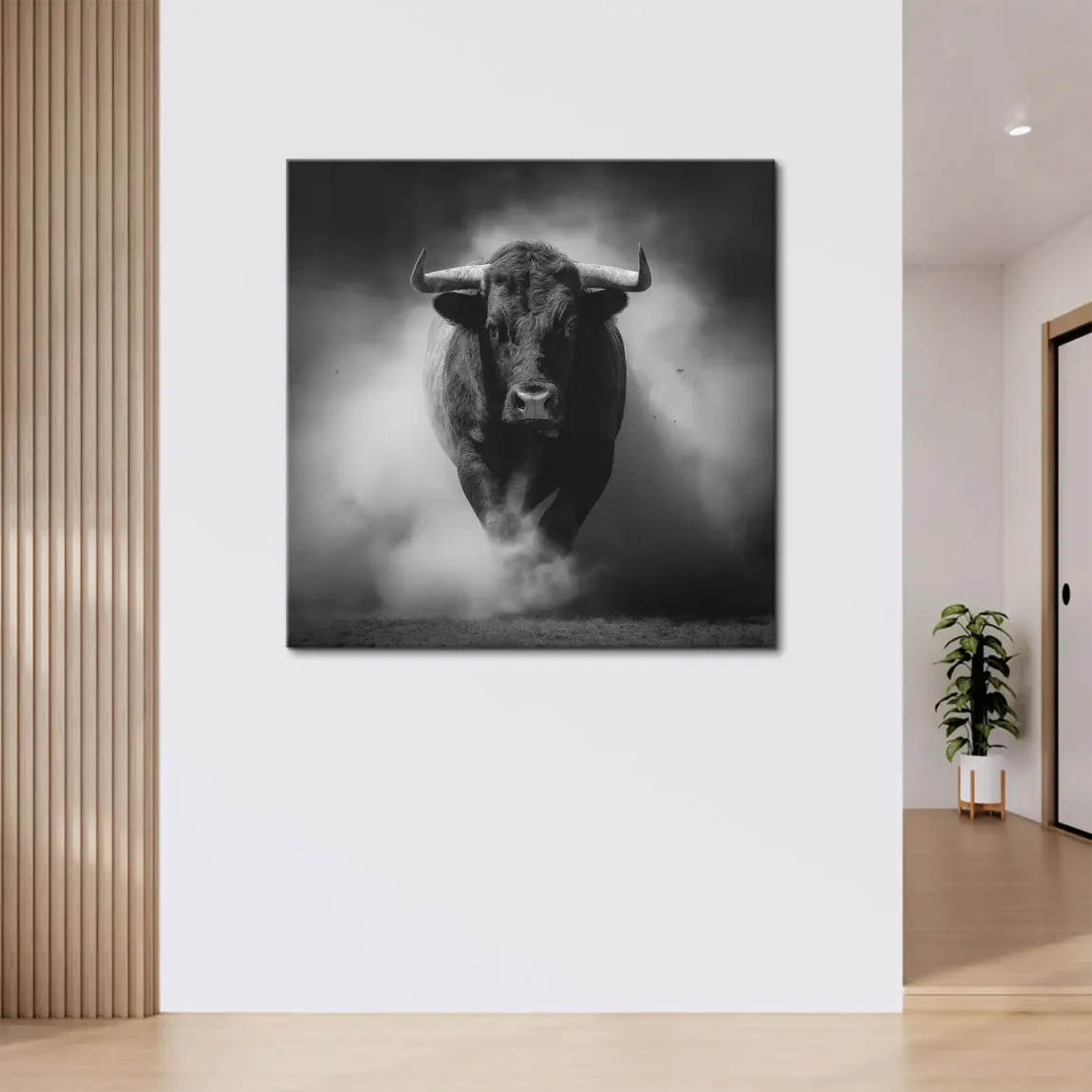 Stier Noir Leinwand Bild