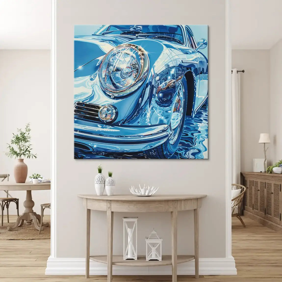 Porsche 356 Abstrakt Blue Nr.2 Leinwand Bild INGALERIE