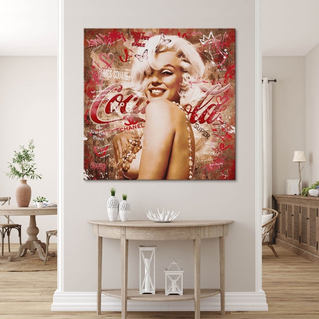 Marilyn Monroe Graffiti Retro Style Leinwand Bild INGALERIE