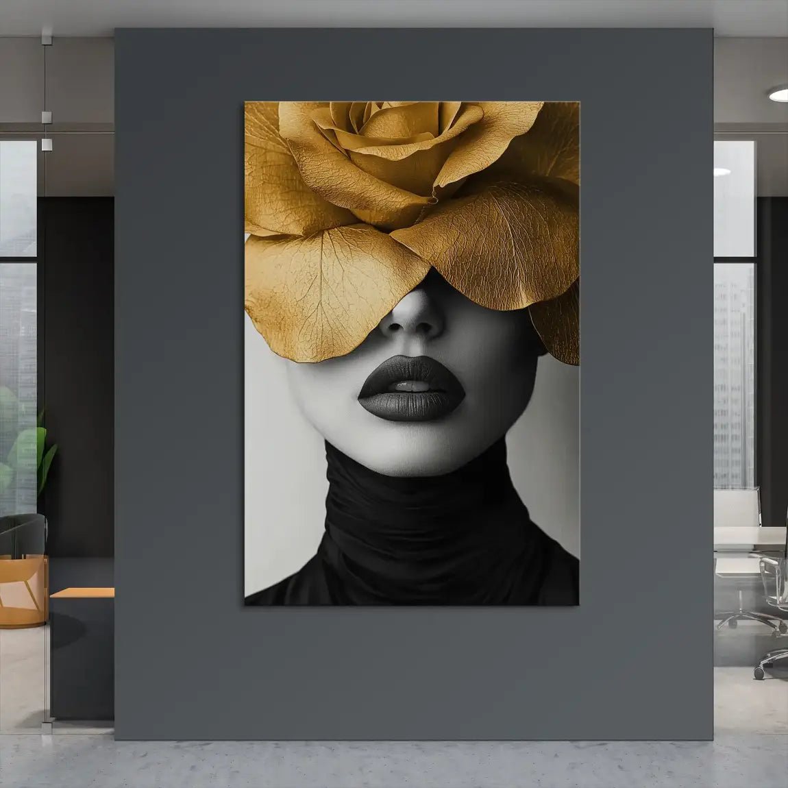 Beauty Flower Face Leinwand Bild INGALERIE