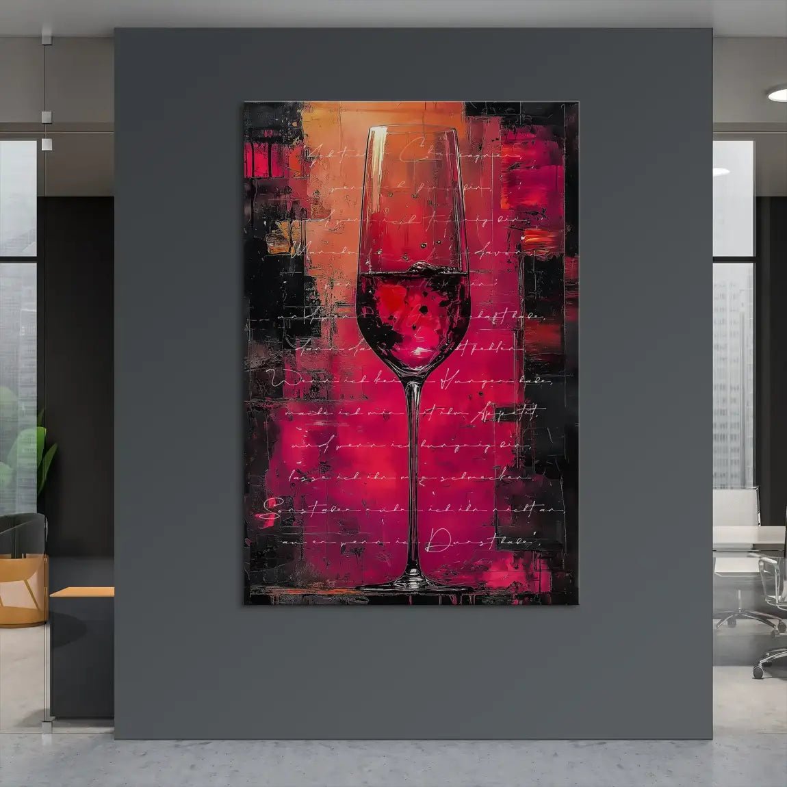 Champagner Glas Zitat Leinwand Bild INGALERIE