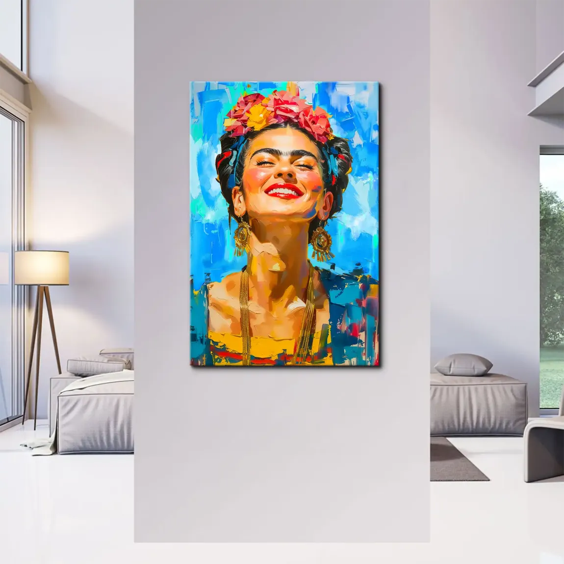 Frida buntes Leben Leinwand Bild