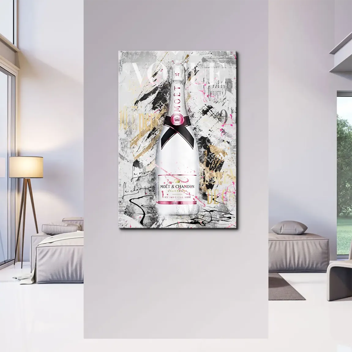 Champagner Rosé Leinwand Bild